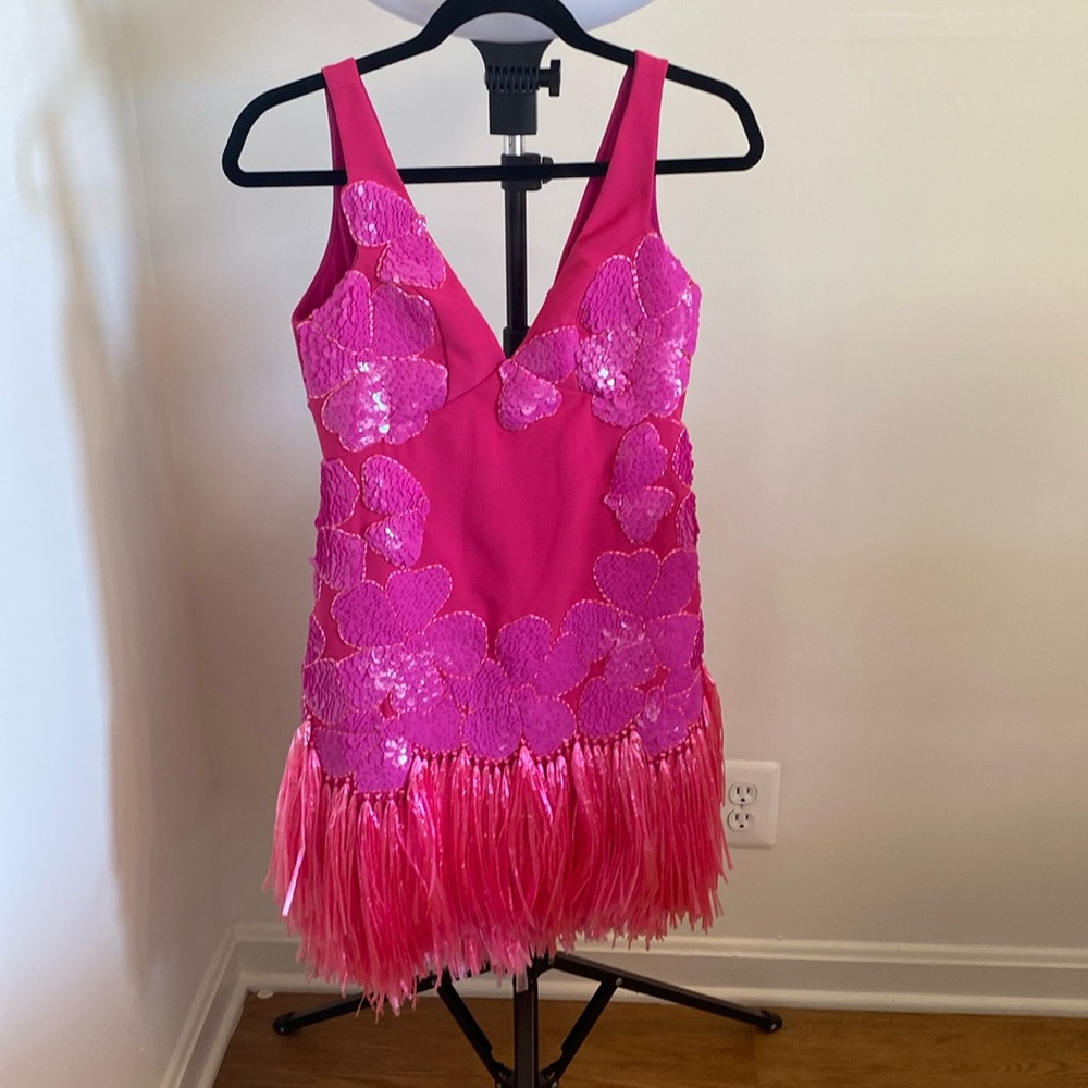Naeem khan shortened Fuchsia party dress
